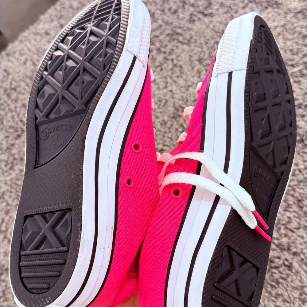 Converse Women's Bright Pink High-Tops - Picture 6 of 6